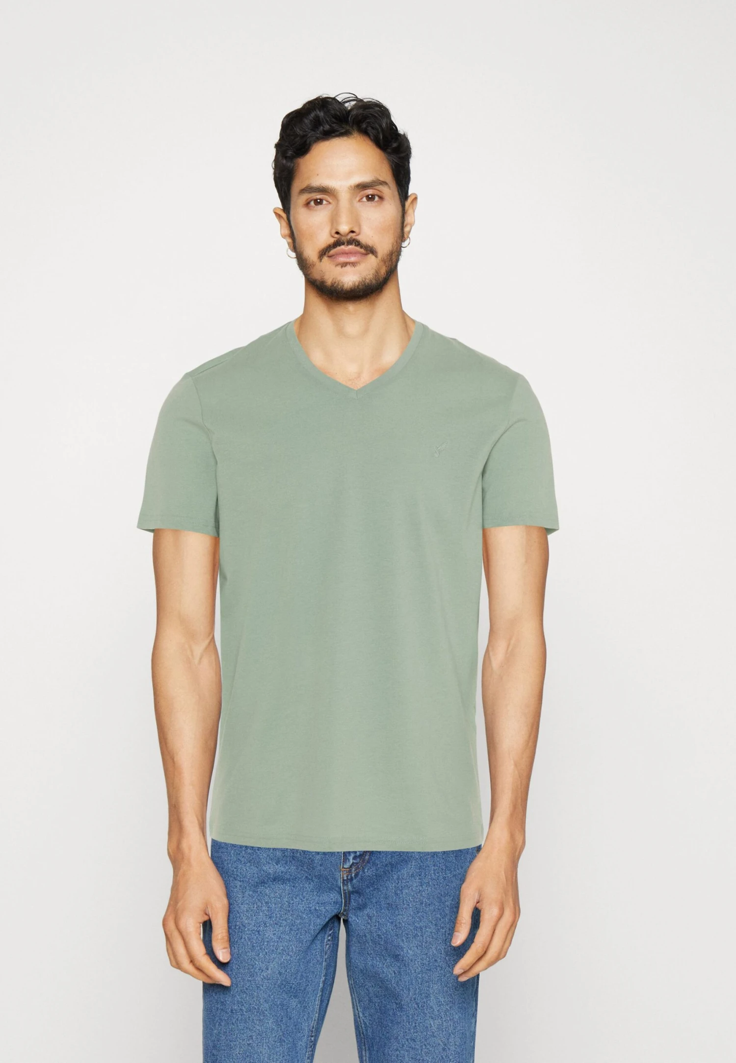 Pier One V Neck Bird Tonal 3 Pack - T-Shirt Basic - Mint/Off-Whit/Blue Grey 4 Pier One V Neck Bird Tonal 3 Pack - T-Shirt Basic - Mint/Off-Whit/Blue Grey - Afbeelding 2