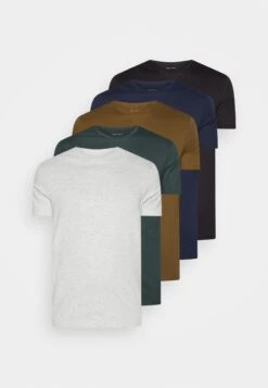 Pier One Unisex 5 Pack - T-Shirt Basic - Black /Dark Blue/Dark Green -Pier One 8476a676b3d442a4819cc5177b9930ad