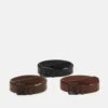 Pier One 3 Pack Unisex - Riem - Black/Brown /Cognac -Pier One 88ed98c354f84bff9b43540293b418f9