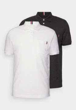 Pier One 2 Pack - Poloshirt - 103 - Dark Grey_001 - White -Pier One 9d3aca8fad56483caf2ff5685f9c82b1