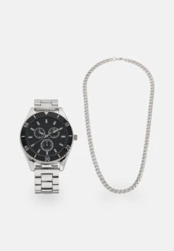 Pier One Set Unisex - Horloge - Silver-Coloured