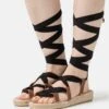 Pier One Leather - Sandalen Met Plateauzool - Black -Pier One d6568c00d78c4b13bf3ce4470f4bc9a7