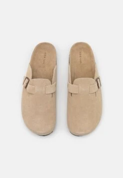 Pier One Leather Unisex - Pantoffels - Beige -Pier One fb9c0aed91d14aa2a90f9e1af6a1df5d